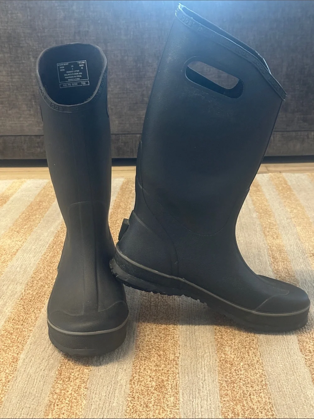 Classic Black Waterproof Rubber Rain Boots
